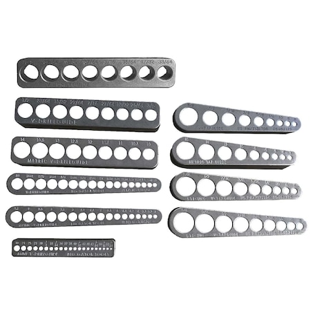 V-Drillguide And V-Tapguide 10 Piece Set - Complete set of the Big Gator Tools Line (6) V-DrillGuides and (4) V-TapGuides The Ultimate Big Gator Set